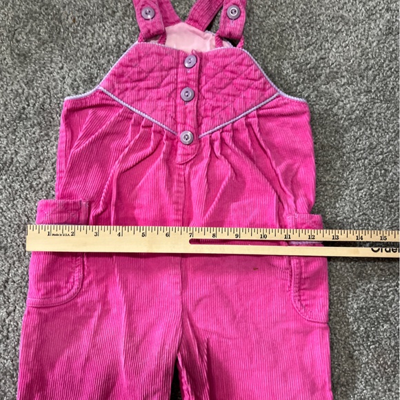 Vintage corduroy overalls girls 3T pink purple jumper romper USA girly 90s - Picture 13 of 16